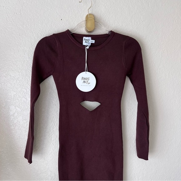 NEW Princess Polly SERENITY MINI DRESS BROWN size L - Picture 4 of 9